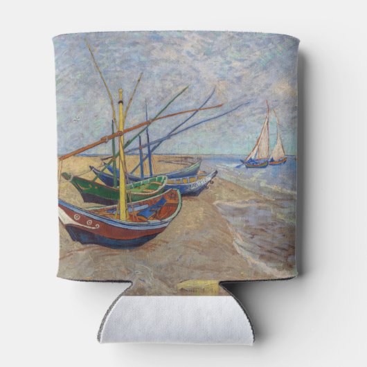 Vincent van Gogh - Vist Boats op het strand Blikjeskoeler (Achterkant)