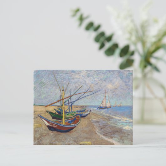 Vincent van Gogh - Vist Boats op het strand Briefkaart (Staand voorkant)