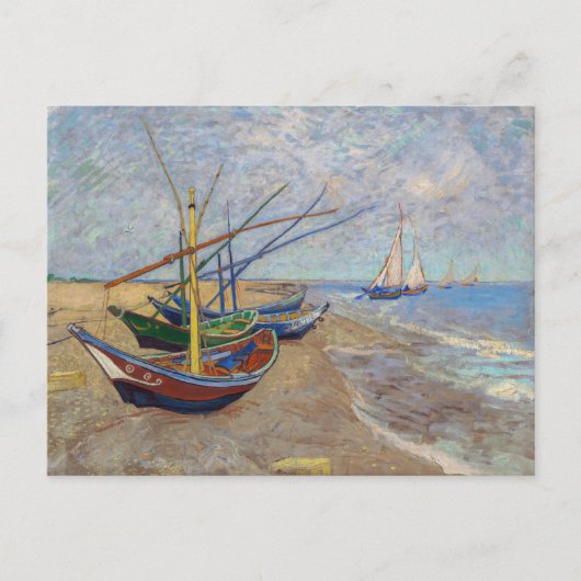 Vincent van Gogh - Vist Boats op het strand Briefkaart (Voorkant)