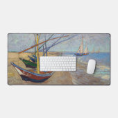 Vincent van Gogh - Vist Boats op het strand Bureaumat (Keyboard & Muis)