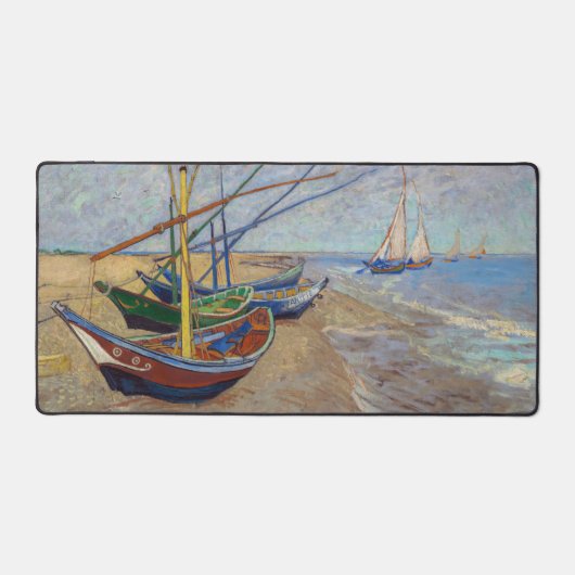 Vincent van Gogh - Vist Boats op het strand Bureaumat (Voorkant)