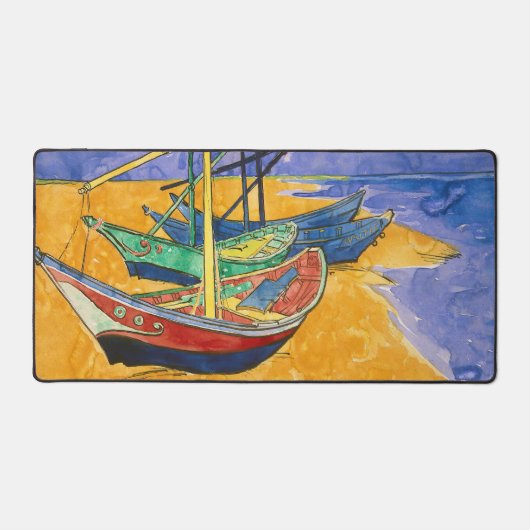 Vincent van Gogh - Vist Boats op het strand Bureaumat (Voorkant)