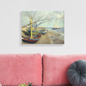 Vincent van Gogh - Vist Boats op het strand Canvas Afdruk (Insitu (Woonkamer))