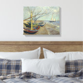 Vincent van Gogh - Vist Boats op het strand Canvas Afdruk (Insitu (Slaapkamer))