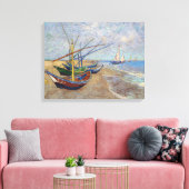 Vincent van Gogh - Vist Boats op het strand Canvas Afdruk (Insitu (Woonkamer))