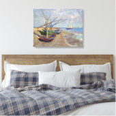 Vincent van Gogh - Vist Boats op het strand Canvas Afdruk (Insitu (Slaapkamer))