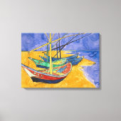 Vincent van Gogh - Vist Boats op het strand Canvas Afdruk (Voorkant)