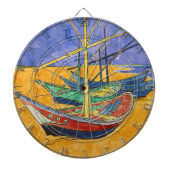 Vincent van Gogh - Vist Boats op het strand Dartbord (Voorkant)