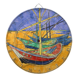 Vincent van Gogh - Vist Boats op het strand Dartbord