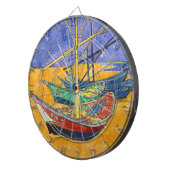 Vincent van Gogh - Vist Boats op het strand Dartbord (Voorkant Rechts)