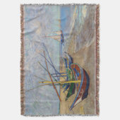 Vincent van Gogh - Vist Boats op het strand Deken (Voorkant Verticaal)