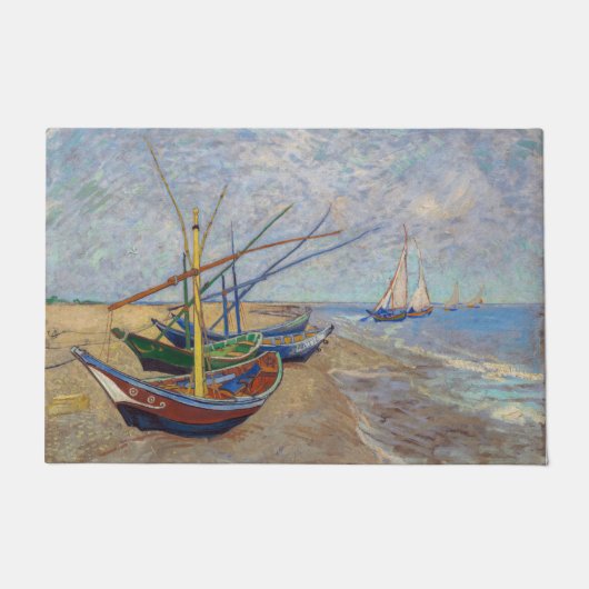Vincent van Gogh - Vist Boats op het strand Deurmat (Voorkant)