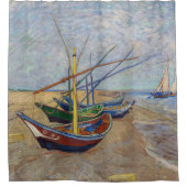 Vincent van Gogh - Vist Boats op het strand Douchegordijn (Voorkant)