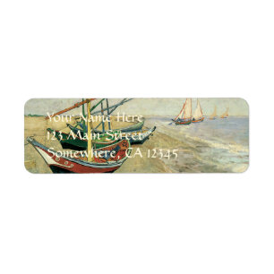 Vincent van Gogh - Vist Boats op het strand Etiket