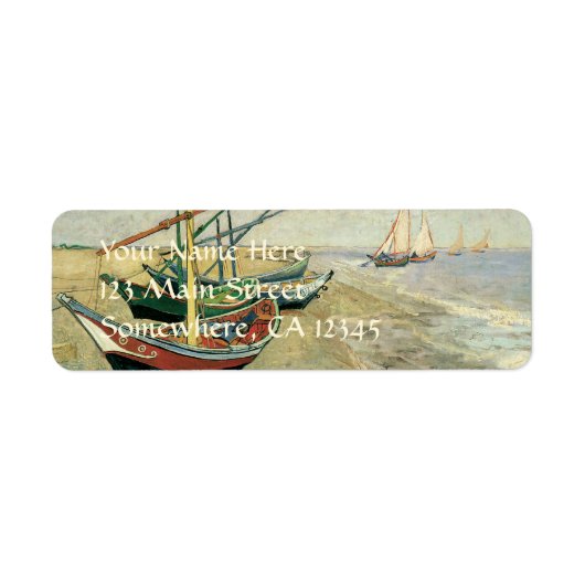 Vincent van Gogh - Vist Boats op het strand Etiket (Voorkant)