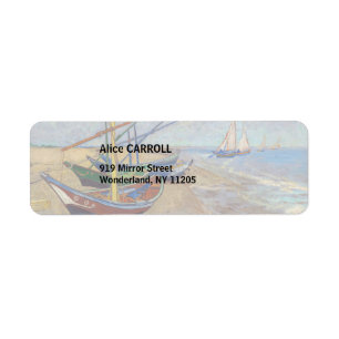 Vincent van Gogh - Vist Boats op het strand Etiket