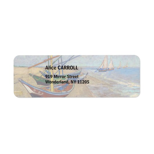 Vincent van Gogh - Vist Boats op het strand Etiket (Voorkant)