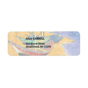 Vincent van Gogh - Vist Boats op het strand Etiket