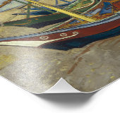 Vincent van Gogh - Vist Boats op het strand Foto Afdruk (Hoek)