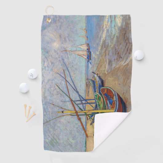 Vincent van Gogh - Vist Boats op het strand Golfhanddoek (Insitu)