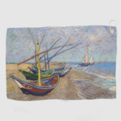 Vincent van Gogh - Vist Boats op het strand Golfhanddoek (Horizontaal)