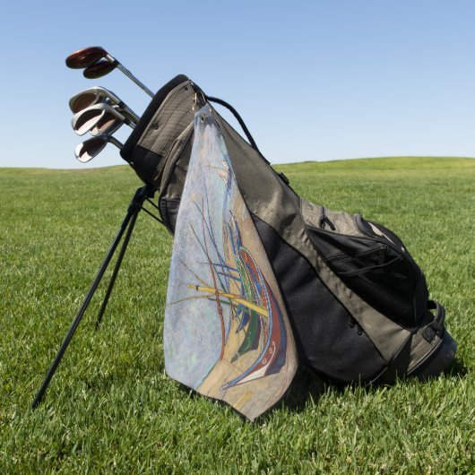 Vincent van Gogh - Vist Boats op het strand Golfhanddoek (Groen)