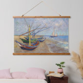 Vincent van Gogh - Vist Boats op het strand Hangend Wandkleed (Slaapkamer)