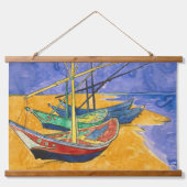 Vincent van Gogh - Vist Boats op het strand Hangend Wandkleed (Voorkant)