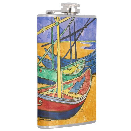 Vincent van Gogh - Vist Boats op het strand Heupfles (Rechts)