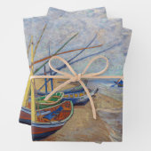 Vincent van Gogh - Vist Boats op het strand Inpakpapier Vel (In situ)