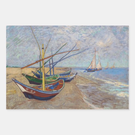 Vincent van Gogh - Vist Boats op het strand Inpakpapier Vel (Voorkant)