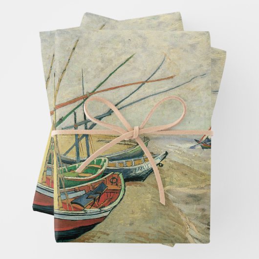Vincent van Gogh - Vist Boats op het strand Inpakpapier Vel (In situ)