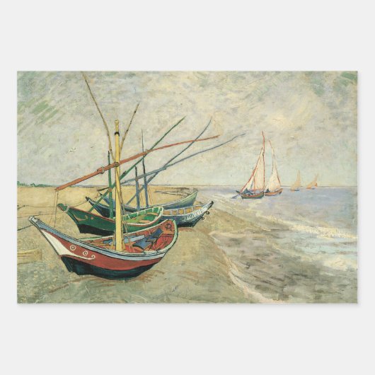 Vincent van Gogh - Vist Boats op het strand Inpakpapier Vel (Voorkant)