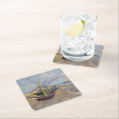 Vincent van Gogh - Vist Boats op het strand Kartonnen Onderzetters (Insitu)