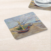 Vincent van Gogh - Vist Boats op het strand Kartonnen Onderzetters (Schuin)