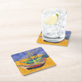 Vincent van Gogh - Vist Boats op het strand Kartonnen Onderzetters (Insitu)