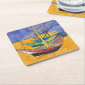 Vincent van Gogh - Vist Boats op het strand Kartonnen Onderzetters (Schuin)