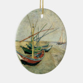Vincent van Gogh - Vist Boats op het strand Keramisch Ornament (Rechts)