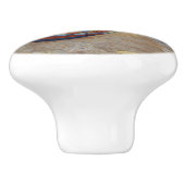 Vincent van Gogh - Vist Boats op het strand Keramische Knop (Zijkant)