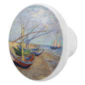 Vincent van Gogh - Vist Boats op het strand Keramische Knop (Rechts)