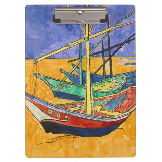 Vincent van Gogh - Vist Boats op het strand Klembord (Voorkant)