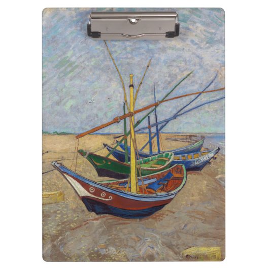 Vincent van Gogh - Vist Boats op het strand Klembord (Voorkant)