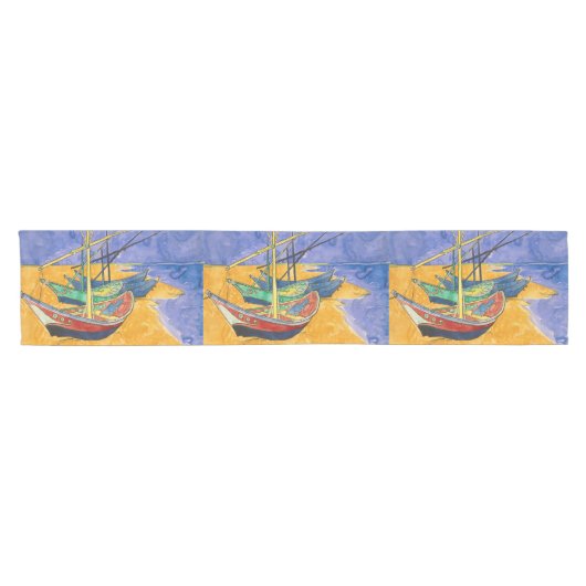 Vincent van Gogh - Vist Boats op het strand Korte Tafelloper (Horizontaal)