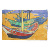 Vincent van Gogh - Vist Boats op het strand Kussensloop (Achterkant)