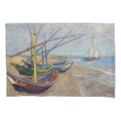 Vincent van Gogh - Vist Boats op het strand Kussensloop (Voorkant)