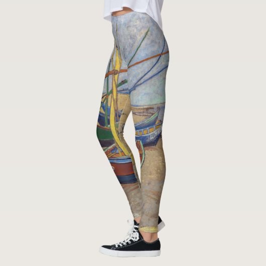 Vincent van Gogh - Vist Boats op het strand Leggings (Links)