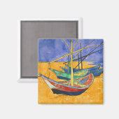Vincent van Gogh - Vist Boats op het strand Magneet (Voorkant / Achterkant)