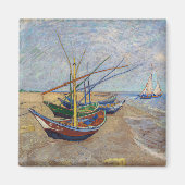Vincent van Gogh - Vist Boats op het strand Magneet (Voorkant)