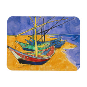 Vincent van Gogh - Vist Boats op het strand Magneet