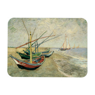 Vincent van Gogh - Vist Boats op het strand Magneet